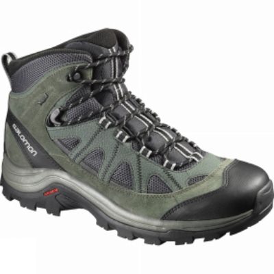Salomon Mens Authentic Leather GTX Boot Asphalt / Night Forest Salomon Mens Authentic Leather GTX Boot Asphalt / Night Forest